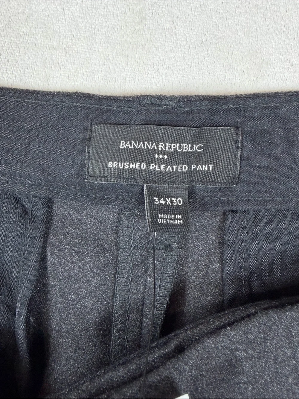 NWT Banana Republic 34W 27L Brushed Pleated Men's Black Dress Trousers